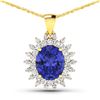 14KT Yellow Gold 3.75ctw Tanzanite and Diamond Pendant