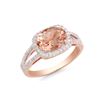 14KT Rose Gold 1.74ct Morganite and Diamond Ring