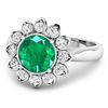 Image 2 : 14KT White Gold 1.8ctw Zambian Emerald and Diamond Ring