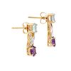 Image 2 : Plated 18KT Yellow Gold 1.72cts Amethyst Blue Topaz and Diamond Earrings