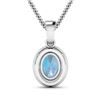 Image 3 : 14KT White Gold 0.96ct Aquamarine and Diamond Pendant with Chain