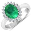 Image 2 : 14KT White Gold 1.ct Zambian Emerald and Diamond Ring