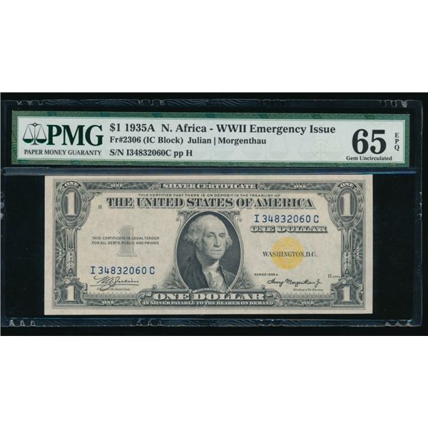 1935A $1 N Africa Silver Certificate PMG 65EPQ