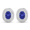 14KT White Gold 1.24ctw Tanzanite and Diamond Earrings