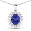 14KT White Gold 3.75ctw Tanzanite and Diamond Pendant