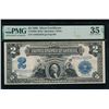Image 1 : 1899 $2 Mini Porthole Silver Certificate PMG 35EPQ