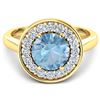 Image 2 : 14KT Yellow Gold 1.9ct Aquamarine and Diamond Ring