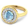Image 3 : 14KT Yellow Gold 1.9ct Aquamarine and Diamond Ring