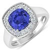 Image 1 : 14KT White Gold 1.99ct Tanzanite and Diamond Ring