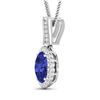 Image 2 : 14KT White Gold 1.6ctw Tanzanite and Diamond Pendant