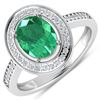 Image 1 : 14KT White Gold 1.53ctw Zambian Emerald and Diamond Ring