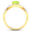 Image 4 : 14KT Yellow Gold 1.05ctw Peridot and Diamond Ring