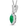 Image 2 : 14KT White Gold 1.65ctw Zambian Emerald and Diamond Pendant