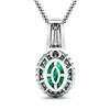 Image 3 : 14KT White Gold 1.65ctw Zambian Emerald and Diamond Pendant