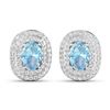 Image 2 : 14KT White Gold 1.02ctw Aquamarine and Diamond Earrings