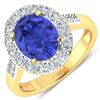 Image 1 : 14KT Yellow Gold 2.21ct Tanzanite and Diamond Ring