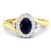 Image 3 : 14KT Yellow Gold 0.75ctw Blue Sapphire and Diamond Ring