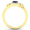 Image 4 : 14KT Yellow Gold 0.75ctw Blue Sapphire and Diamond Ring