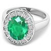 Image 3 : 14KT White Gold 3.14ct Zambian Emerald and Diamond Ring