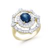 Image 1 : 14KT Yellow Gold 2.05ct Blue Sapphire and Diamond Ring
