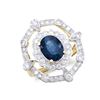 Image 2 : 14KT Yellow Gold 2.05ct Blue Sapphire and Diamond Ring
