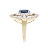 Image 4 : 14KT Yellow Gold 2.05ct Blue Sapphire and Diamond Ring
