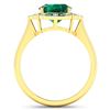 Image 4 : 14KT Yellow Gold 2.07ctw Zambian Emerald and Diamond Ring
