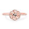 Image 3 : 14KT Rose Gold 0.54ctw Morganite and White Diamond Ring