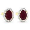 Image 3 : 14KT Yellow Gold 1.7ctw Ruby and Diamond Earrings