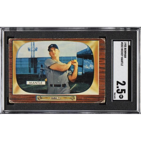 1955 Mickey Mantle Bowman #202 SGC 2.5GD+