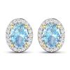 Image 1 : 14KT Yellow Gold 1.02ctw Aquamarine and Diamond Earrings