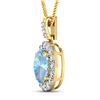 Image 2 : 14KT Yellow Gold 1.9ctw Aquamarine and Diamond Pendant