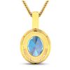Image 3 : 14KT Yellow Gold 1.9ctw Aquamarine and Diamond Pendant