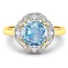 Image 3 : 14KT Yellow Gold 1.48ctw Aquamarine and Diamond Ring