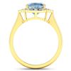 Image 4 : 14KT Yellow Gold 1.48ctw Aquamarine and Diamond Ring