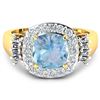 Image 3 : 14KT Yellow Gold 1.48ct Aquamarine and Diamond Ring