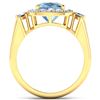 Image 4 : 14KT Yellow Gold 1.48ct Aquamarine and Diamond Ring