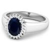 Image 3 : 14KT White Gold 1.3ct Blue Sapphire and Diamond Ring