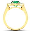 Image 4 : 14KT Yellow Gold 1.8ct Zambian Emerald and Diamond Ring