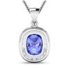 Image 3 : 14KT White Gold 3.1ctw Tanzanite and Diamond Pendant