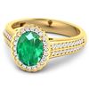 Image 3 : 14KT Yellow Gold 1.53ct Zambian Emerald and Diamond Ring