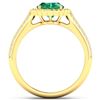 Image 4 : 14KT Yellow Gold 1.53ct Zambian Emerald and Diamond Ring