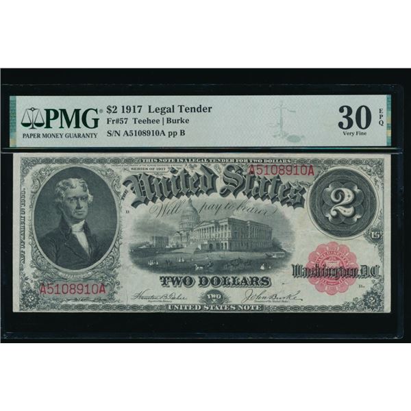 1917 $2 Legal Tender Note PMG 30EPQ