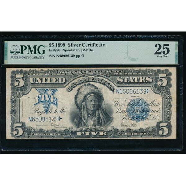 1899 $5 Chief Silver Certificate PMG 25