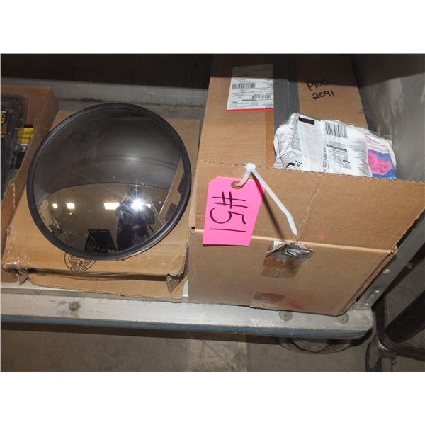 Box Of P-100 Respirator Filters & Round Mirror