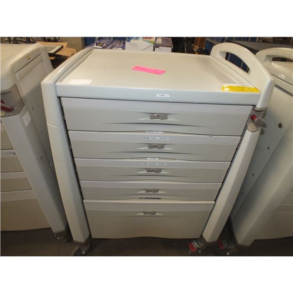 5 Drawer Medical Storage Cart On Wheels