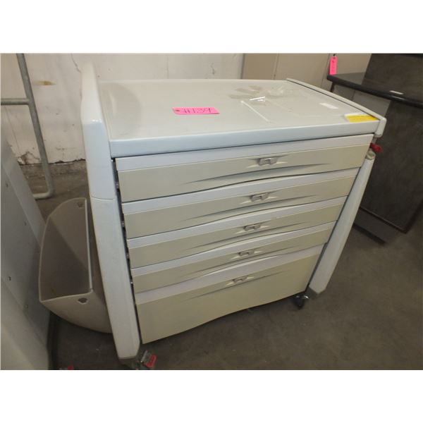5 Drawer Medical Storage Cart On Wheels