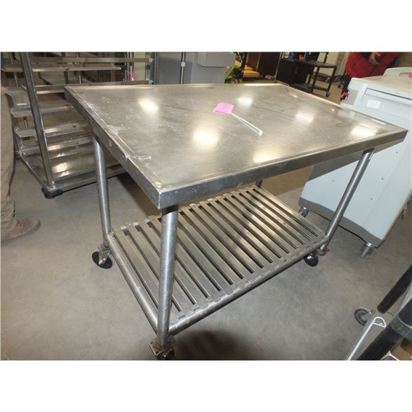 Stainless Steel Table On Wheels