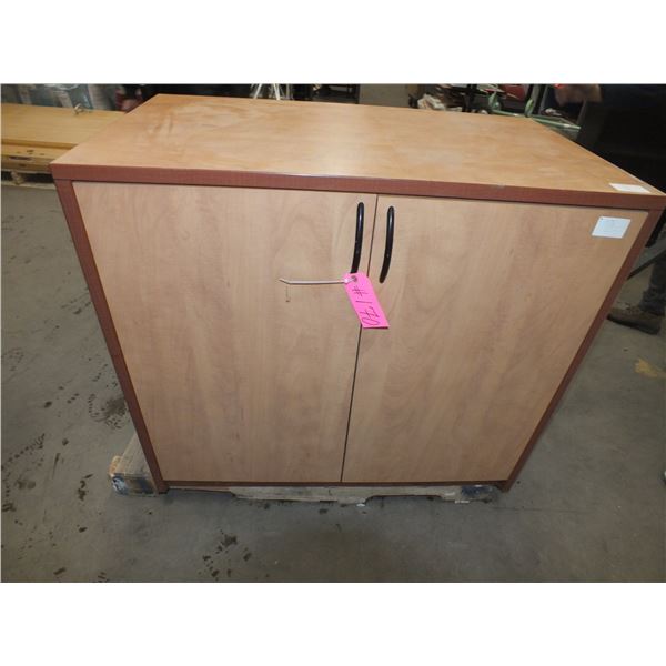 2 Door Wooden Cabinet & 2 Door Metal Storage Cabinet