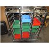 Image 1 : Stainless Steel storage Cart On Wheels w/ 11 Bins